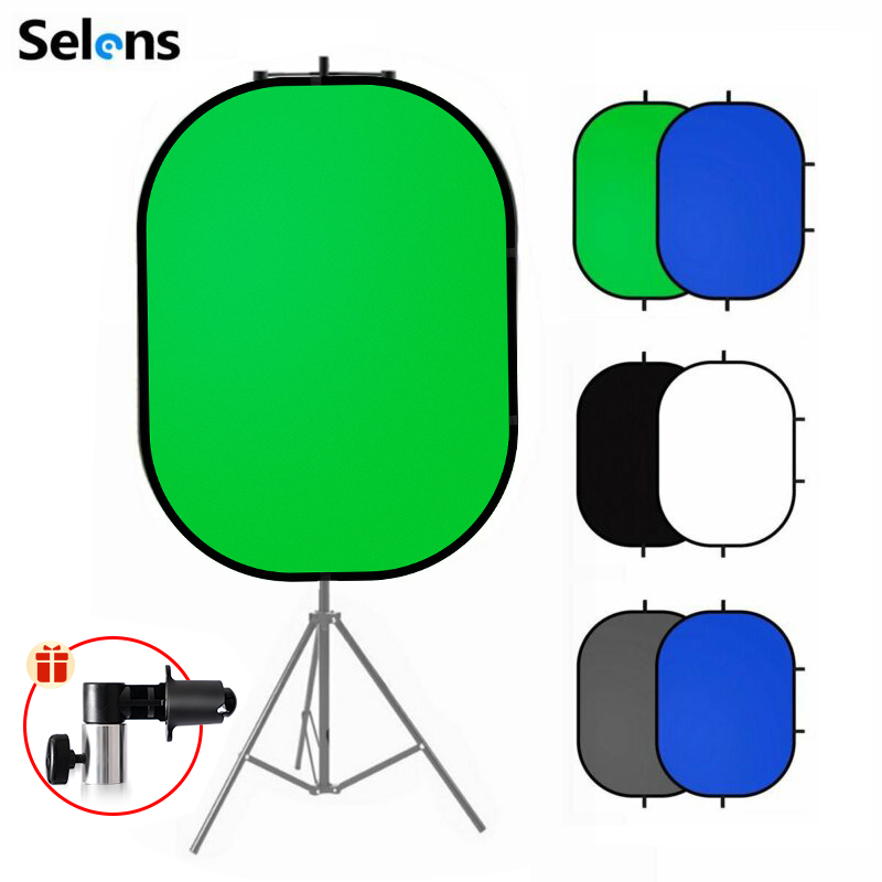 Green Screen Collapsible - Selens 100x150cm Green Screen Backdrop Panel