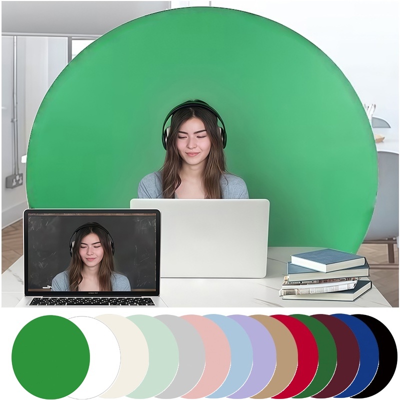 Green Screen Collapsible - Solid Color Round Backdrop Cover Green