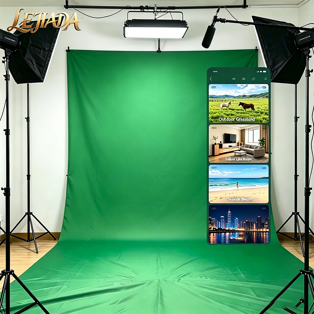 Green Screen Collapsible - LEJIADA Single Full Body Live Streaming