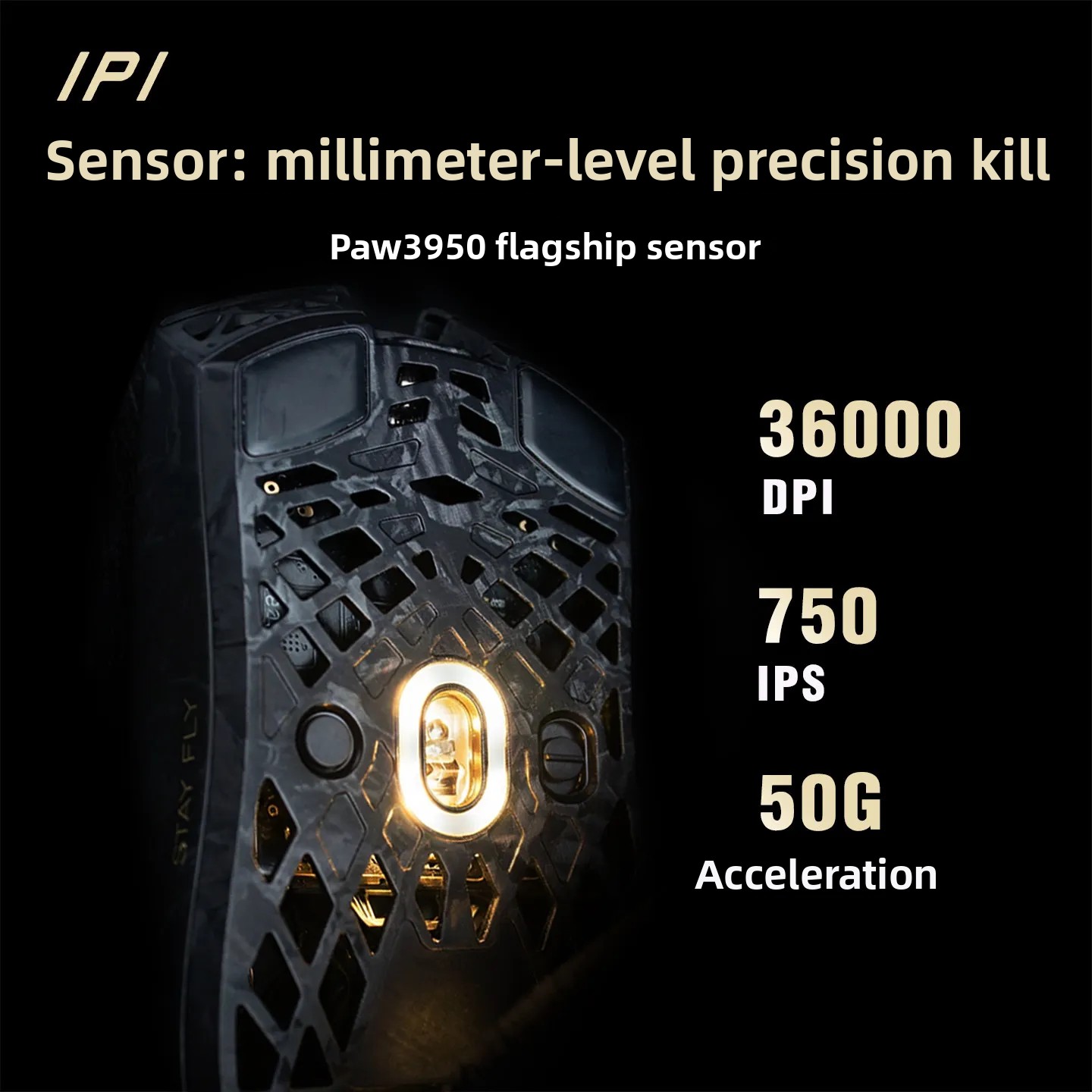 IPI STAY FLY Dual 8K PAW3950 M - đánh giá và giá Mouse Gaming Esports