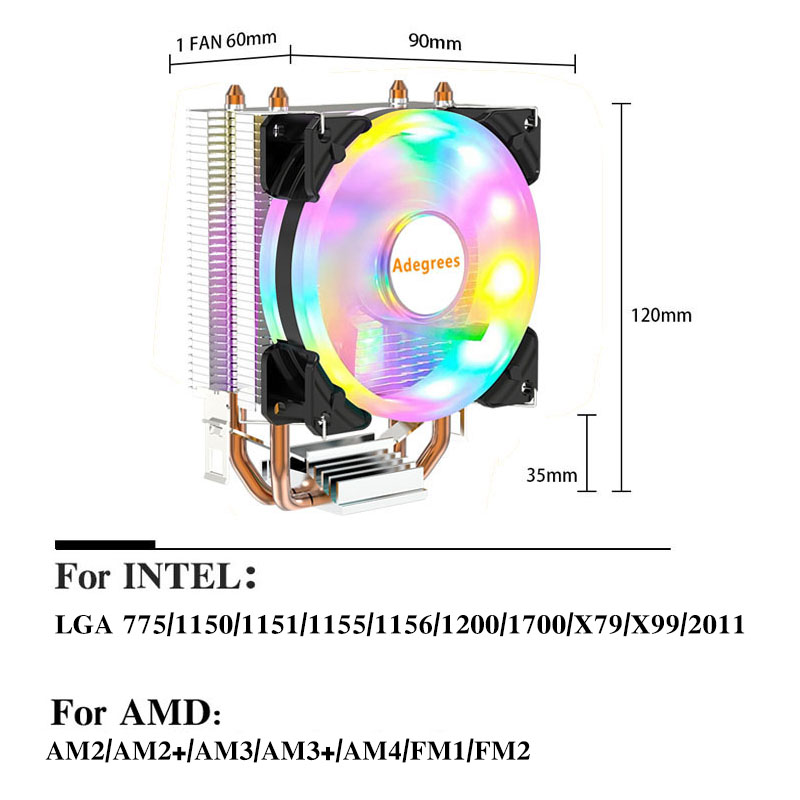 CPU Cooler 3Pin/4Pin PWM CPU P - đánh giá và giá Esports Gaming Fan