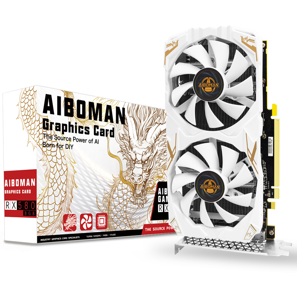 AIBOMAN Video Card AMD RX580 8 - đánh giá và giá Esports Gaming Fan
