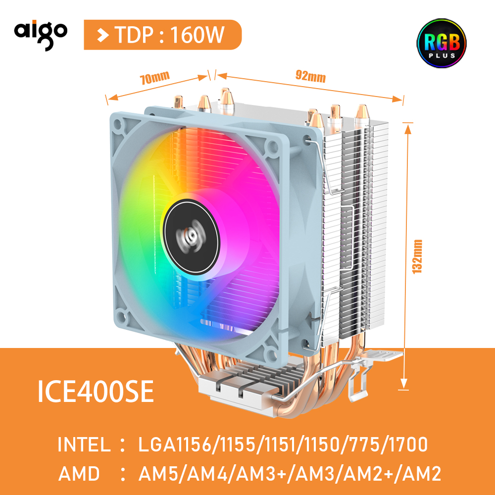Aigo CPU Cooler 2 4 6 Heat Pip - đánh giá và giá Esports Gaming Fan