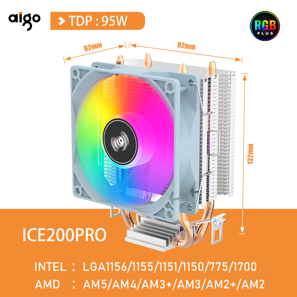 Aigo CPU Cooler 2 4 6 Heat Pip - đánh giá và giá Esports Gaming Fan