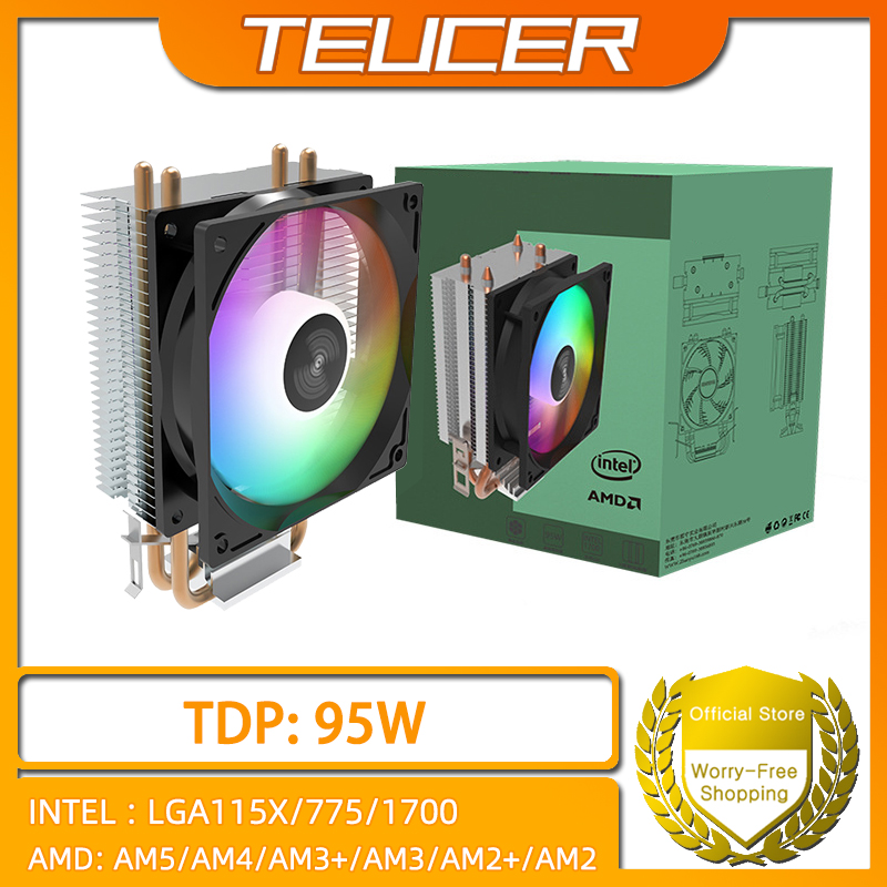 TEUCER CPU Cooler 2 4 Heat Pip - đánh giá và giá Esports Gaming Fan